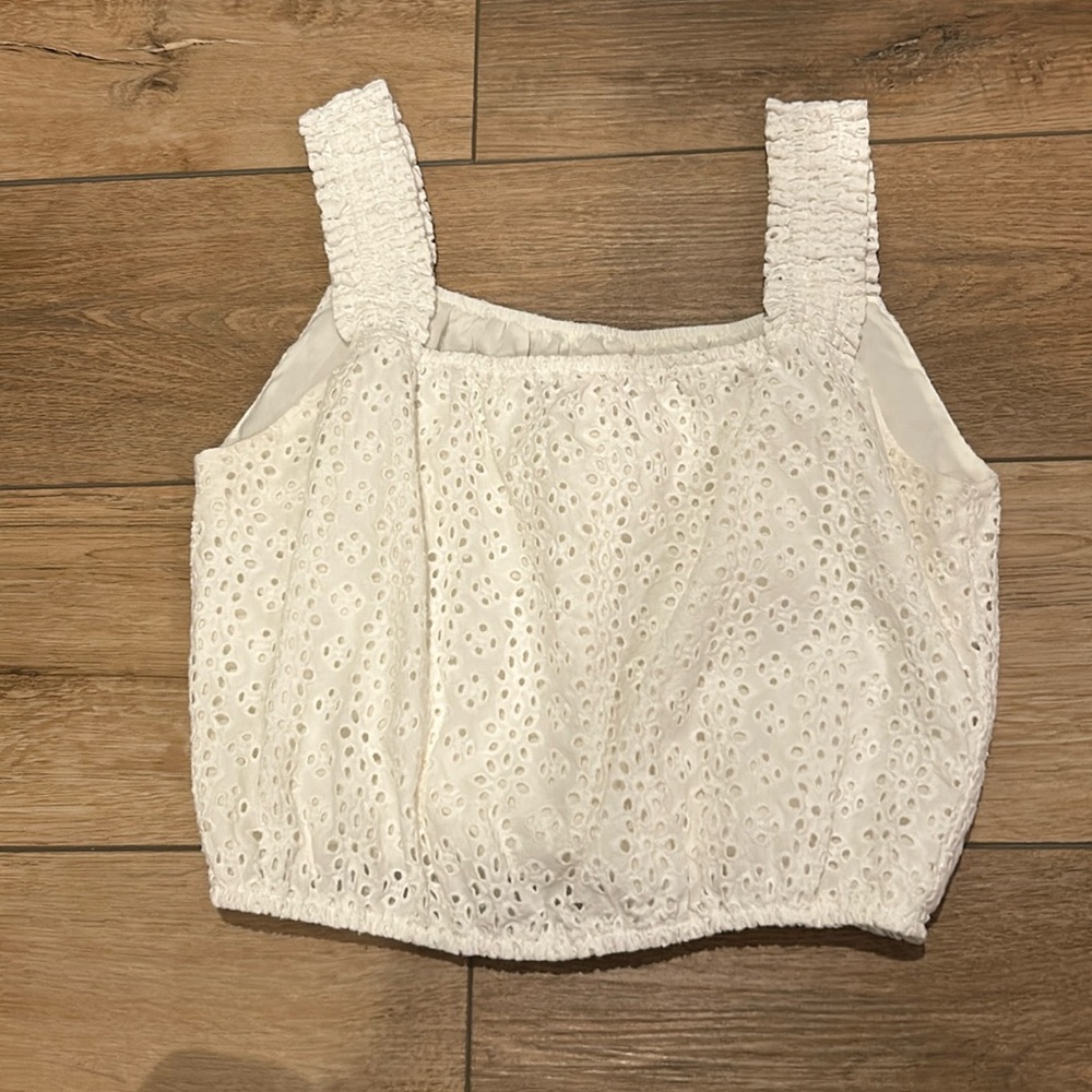 Leyden White Tank Top, Size S
